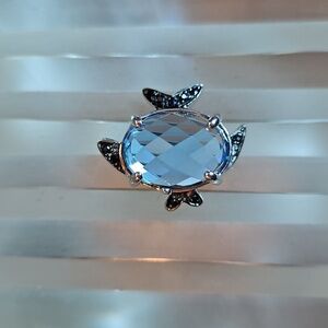 Sterling and Topaz Fish Pendant or Brooch Pin Versatile